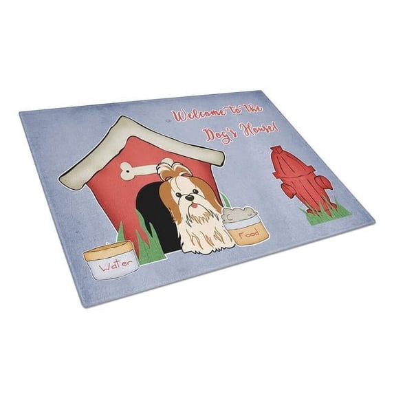 Dog House Collection Shih Tzu Red & White Glass Cutting Board - Large