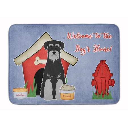Dog House Collection Standard Schnauzer Black Grey Machine Washable Memory Foam Mat