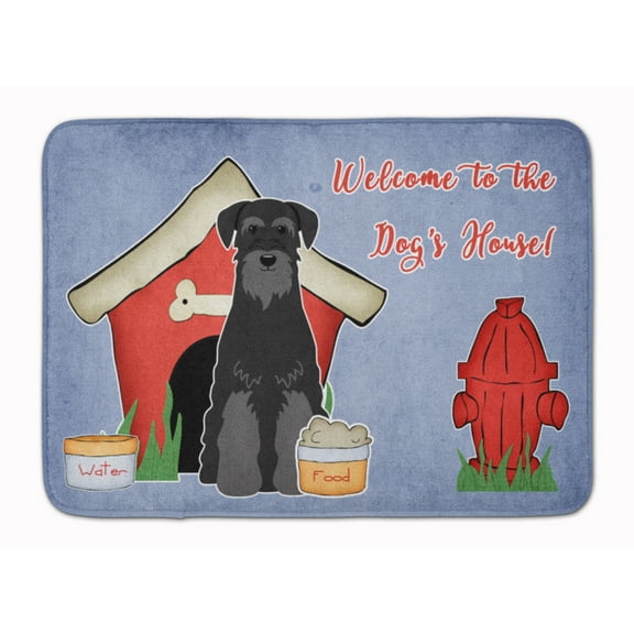 Dog House Collection Standard Schnauzer Black Machine Washable Memory Foam Mat