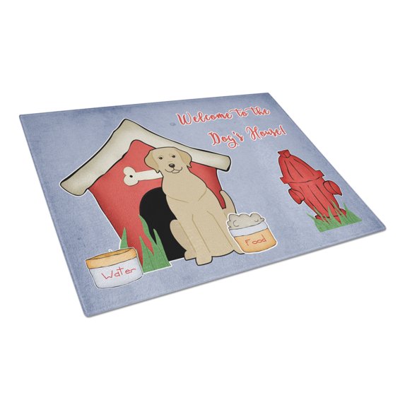 Dog House Collection Yellow Labrador Glass Cutting Board Large
