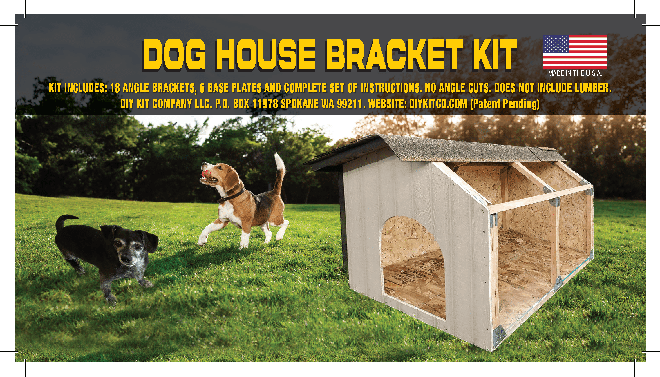 DIY Medium Metal and Wood Outdoor Dog House Kit