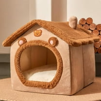 Dog House Indoor Foldable Soft Kennel Bed Winter Soft Warm Cats House Cozy Cat Puppy Cave with Cushion for Small Medium Large Dogs Cats Nest 11.8x13x12.6 in
