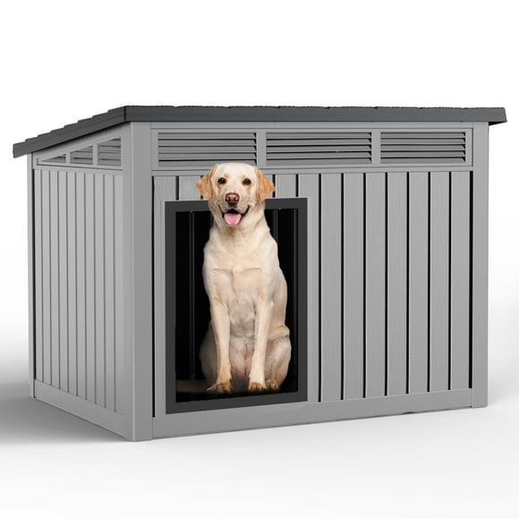 Dog House for Both Indoor and Outdoor with Weatherproof Roof Removable Floors for Medium to Large Dogs Interior Space (Gray, Medium(32.2 * 25.12 * 24.13''))