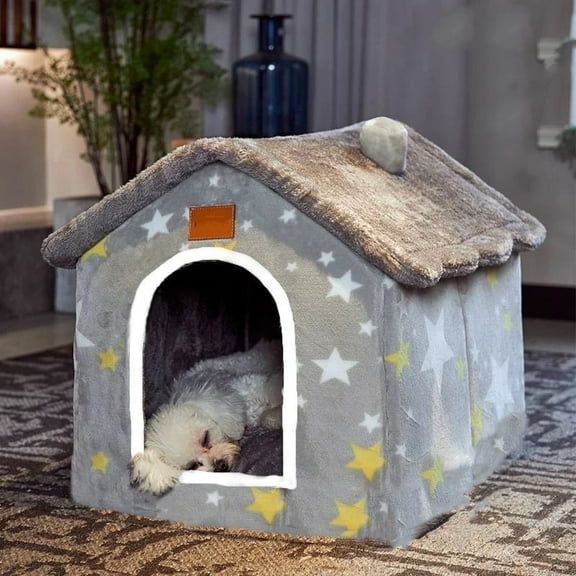 Dog House Indoor Puppy Cave Cat Nest Kennel Pet Bed Portable Memory Sponge Foldable Houses with Cushion