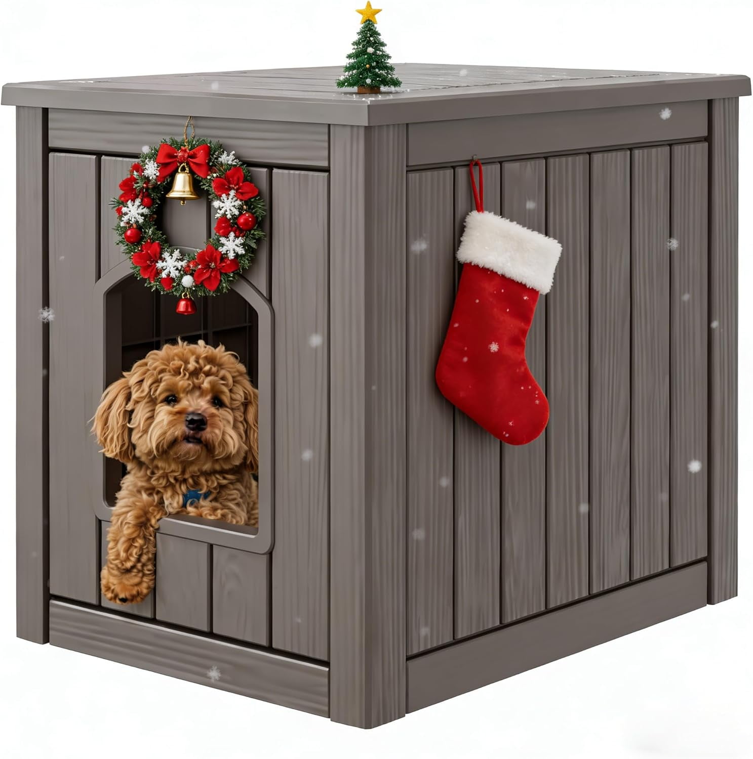 Dog House,Outdoor & Indoor Dog Kennel Furniture, Weatherproof Kennel Furniture for Small to Medium Dogs, Easy to Assemble & Clean,Black