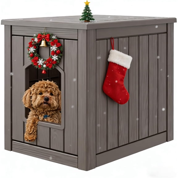 Dog House,Outdoor & Indoor Dog Kennel Furniture, Weatherproof Kennel Furniture for Small to Medium Dogs, Easy to Assemble & Clean,Black