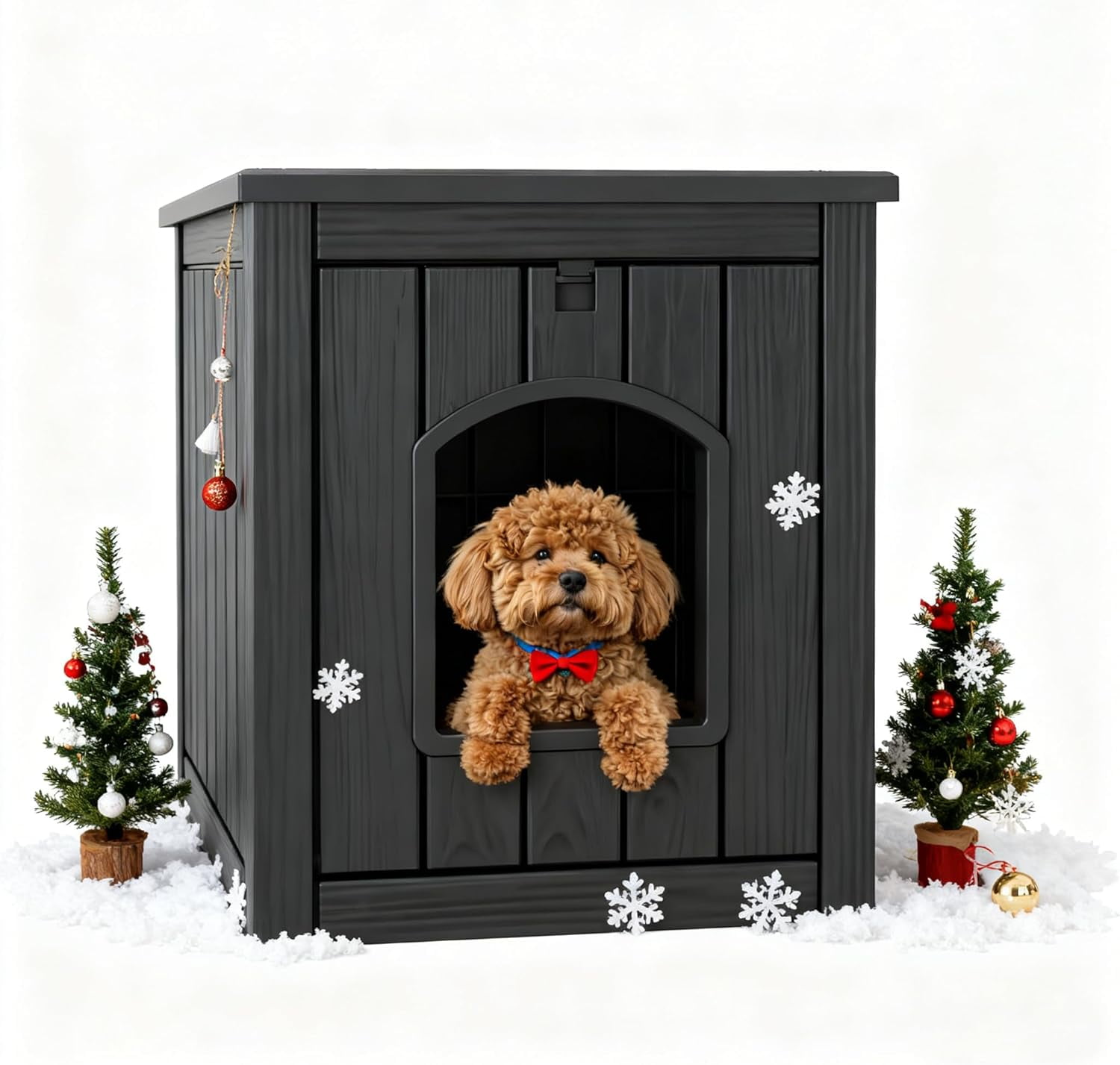 Dog House,Outdoor & Indoor Dog Kennel Furniture, Weatherproof Kennel Furniture for Small to Medium Dogs, Easy to Assemble & Clean,Grey