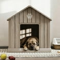 thumbnail image 1 of Dog House Outdoor Indoor with Weatherproof, Ventilated and Elevated Floor, Easy Clean Large Dog House Outdoor for Small Medium Large Dogs (Grey, 37.2" L x 40" W x 40" H), 1 of 15
