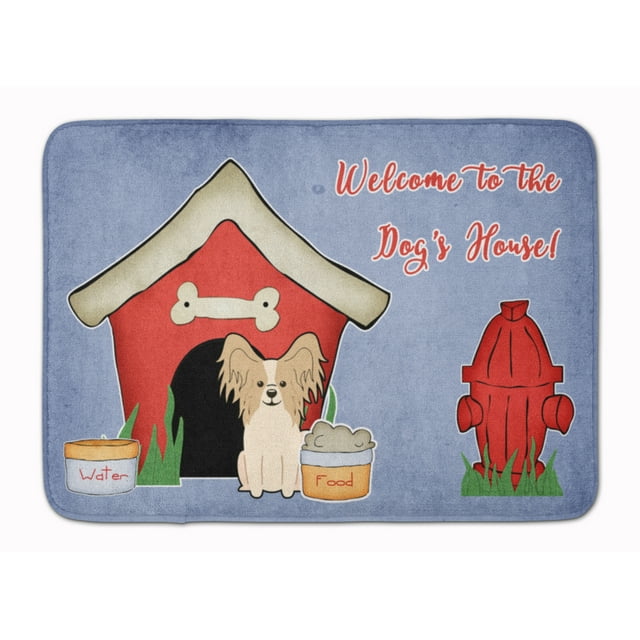 Dog House Papillon Sable White Machine Washable Memory Foam Mat
