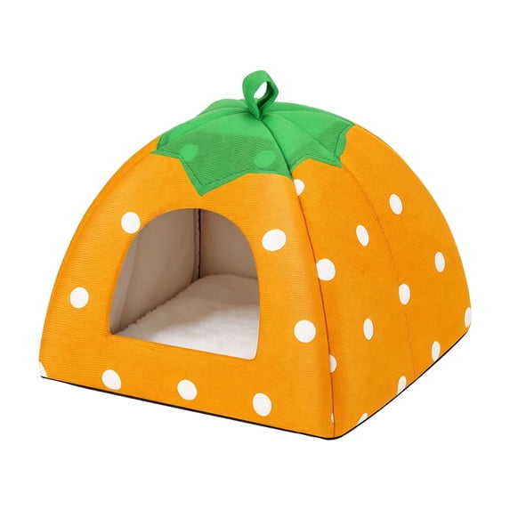 Dog House Removable Washable Warm Hideout Cave Bed for Small Animals, 9.8x9.8x11.62 In