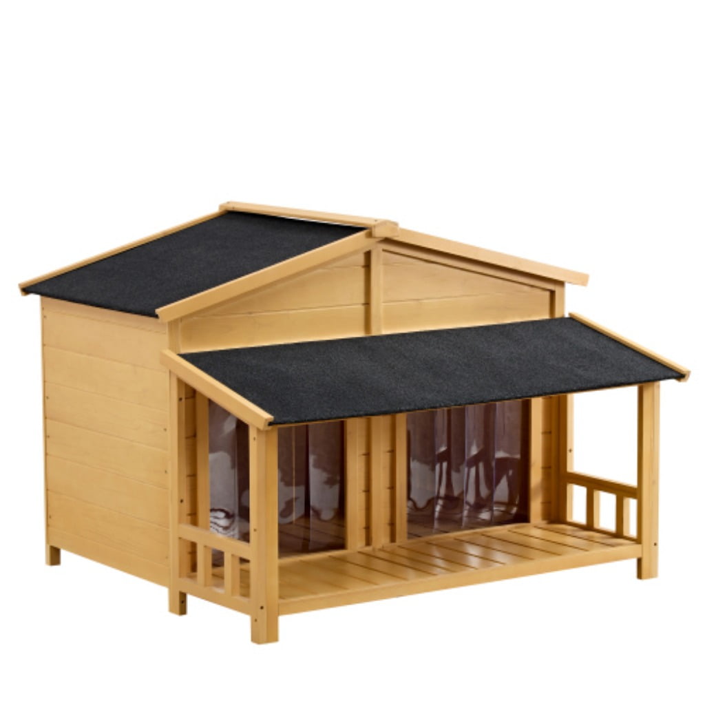 View of Dog House, Waterproof Dog Cage, Wooden Outdoor and Indoor Dog House ...