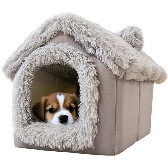 Dog Houses Soft Indoor Enclosed Tent Huts Warm Cave Dog Kennel House Type Winter Warm Small Dog Teddy Four Seasons Universal Removable and Washable Dog House Cat Nest Bed Pet Supplies