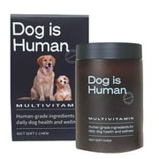 Dog Is Human Daily Wellness Dog Treats, Beef Flavor, Soft Chews for Puppies to Seniors, Immune + Joint + Skin Support, Healthy Snack for All Breeds, 60 Count