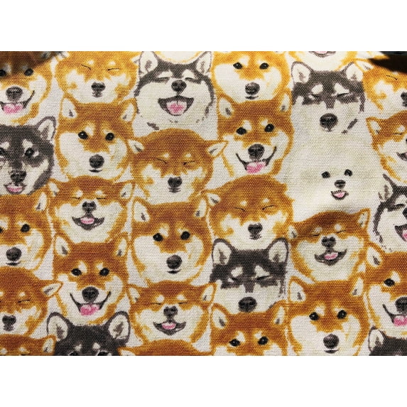 Dog-Husky-Husky Dog-Japanese Fabric-Kokka-Cotton Fabric White 1/2 Y