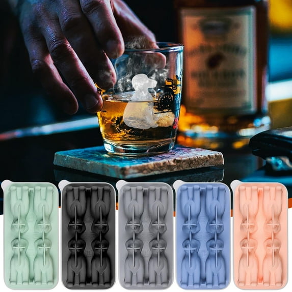 Dog Ice Block Tray Mold Ice Trays, Cute Ice Block Molds for Whiskey, 4-Hole Large Fun Shapes Ice Trays, Funny Dog Gifts for Dog Lovers Women Men