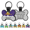 thumbnail image 1 of Dog Id Tags Personalized, Pet Name Tags Personalized Dog, 1.5X1 In, Custom Name Tag, Bone Shape, Silent No Clink, Pet Collars for Dogs, Gray Purple Hues, 1 Pc, 1 of 6