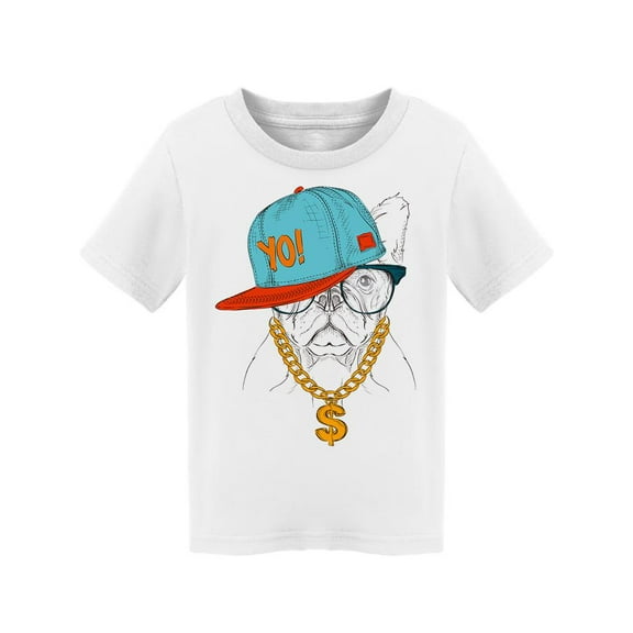 Dog In Hip-hop Hat Design T-Shirt Toddler -Image by Shutterstock,  3 Toddler