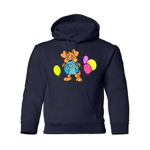 Dog Inflating Balloons Hoodie Juniors -Image by Shutterstock,  Small