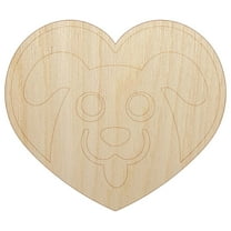 Dog Inside of Heart Love Wood Shape Unfinished Piece Cutout Craft DIY Projects - 4.70 Inch Size - 1/8 Inch Thick