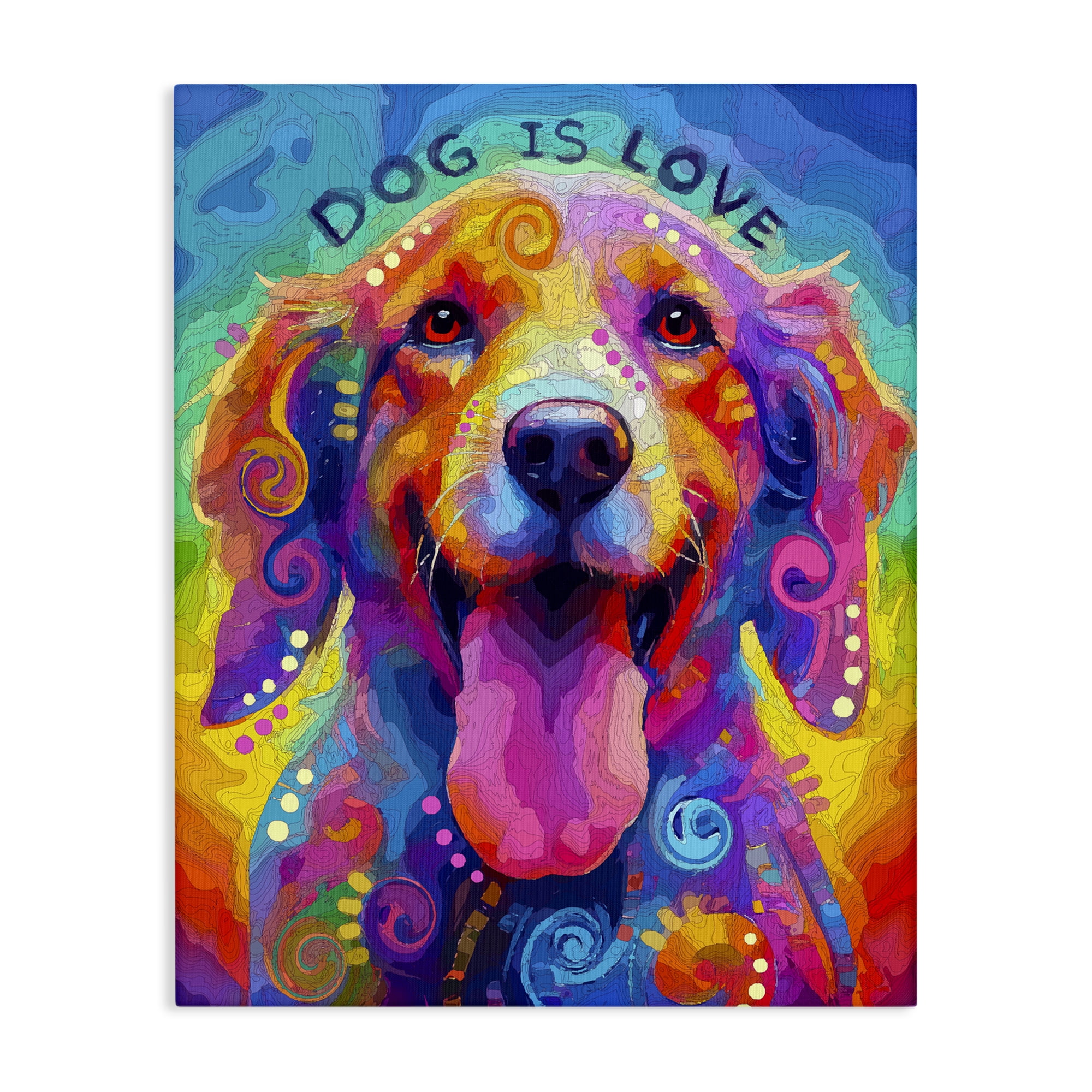 Dog Is Love Swirled Pattern Canvas Wall Art, design by Dean Russo- Evolution Collection