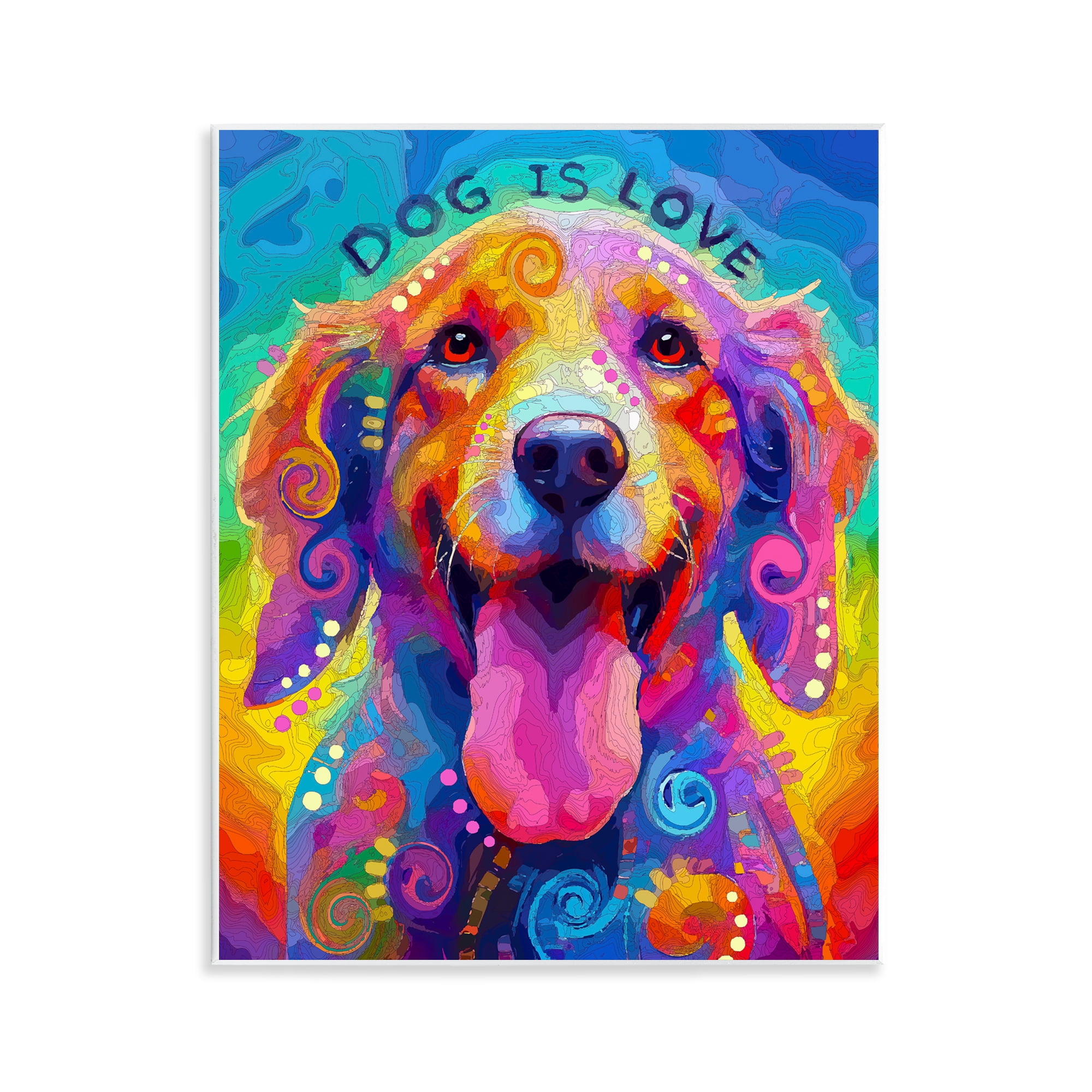 Dog Is Love Swirled Pattern Wall Plaque Art, design by Dean Russo- Evolution Collection