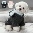 thumbnail image 1 of Dog Down Jacket for Small Dogs | Two-Legged Winter Coat | Cotton Padded Vest | Windproof & Warm | Soft Cloth Material | White Gray | S M L Sizes | Zipper Closure | Outdoor Cold Weather Protection, 1 of 7