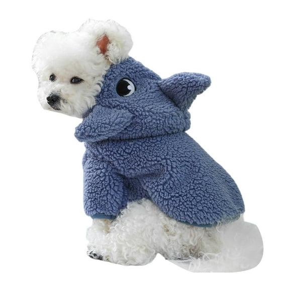 Dog Jacket for Small Dogs, Cute Dog Clothes Sleeveless Classic Warm Pet Hooded Clothes with Harness Hole for Dogs Girls Boys Sweatshirt,Blue,S