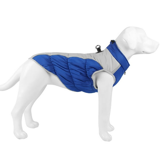 Dog Jacket with Integrated Harness Windproof Reflective Turtleneck Winter Coat for All Weather