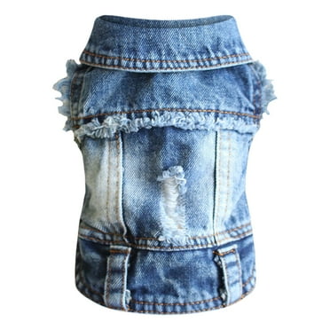 Dog Jean Jacket Cool Dog Girl Clothes Shirt Breathable Spring Dogs Clothes for Small Dogs Girls Vest Clothing for Small Christmas Dress Dog Dogs Cats One Size