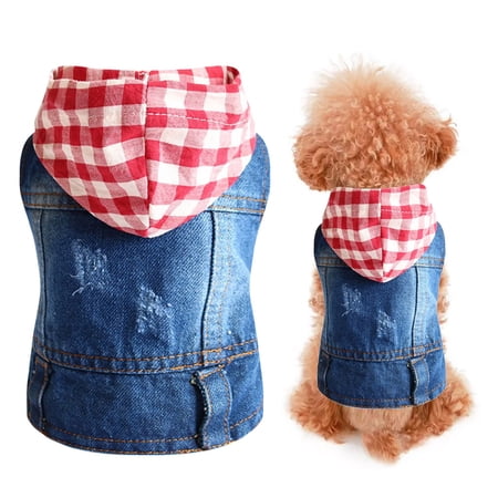 Dog Jean Jacket Cool Shirt Breathable Spring Fashion Vest Clothing For Small Dogs Cats Pet Skirt DOPI(2Pack)