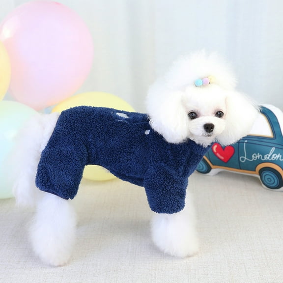 Dog Jumpsuit, Bear Pattern Four Legged Fleece Outfit Soft Warm Pet Apparel for Puppy
