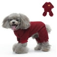 thumbnail image 1 of Dog Jumpsuit,Dog Winter Warm Onesie Pajamas,Cold Weather Pullovers for Small Medium Dogs XL(Red), 1 of 7