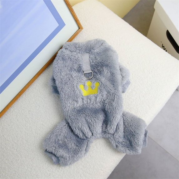 Dog Jumpsuit Puppy Clothes Rompers Pajamas Poodle Bichon Schnauzer Yorkshire Pomeranian Chihuahua Dog Clothing Harness Outfit (Gray,XXL)