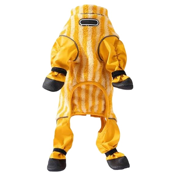 Dog Jumpsuit with Waterproof Pants Legs, Warm Fleece Snowsuit Coverall, Winter Coat with Built-in Leash D-Ring, ColdProof