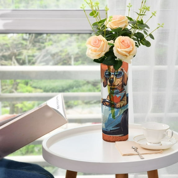 Dog Kart Car Vases for Flowers Modern Decorative Vase Home Decor for Bedroom Kitchen Living Room Centerpieces