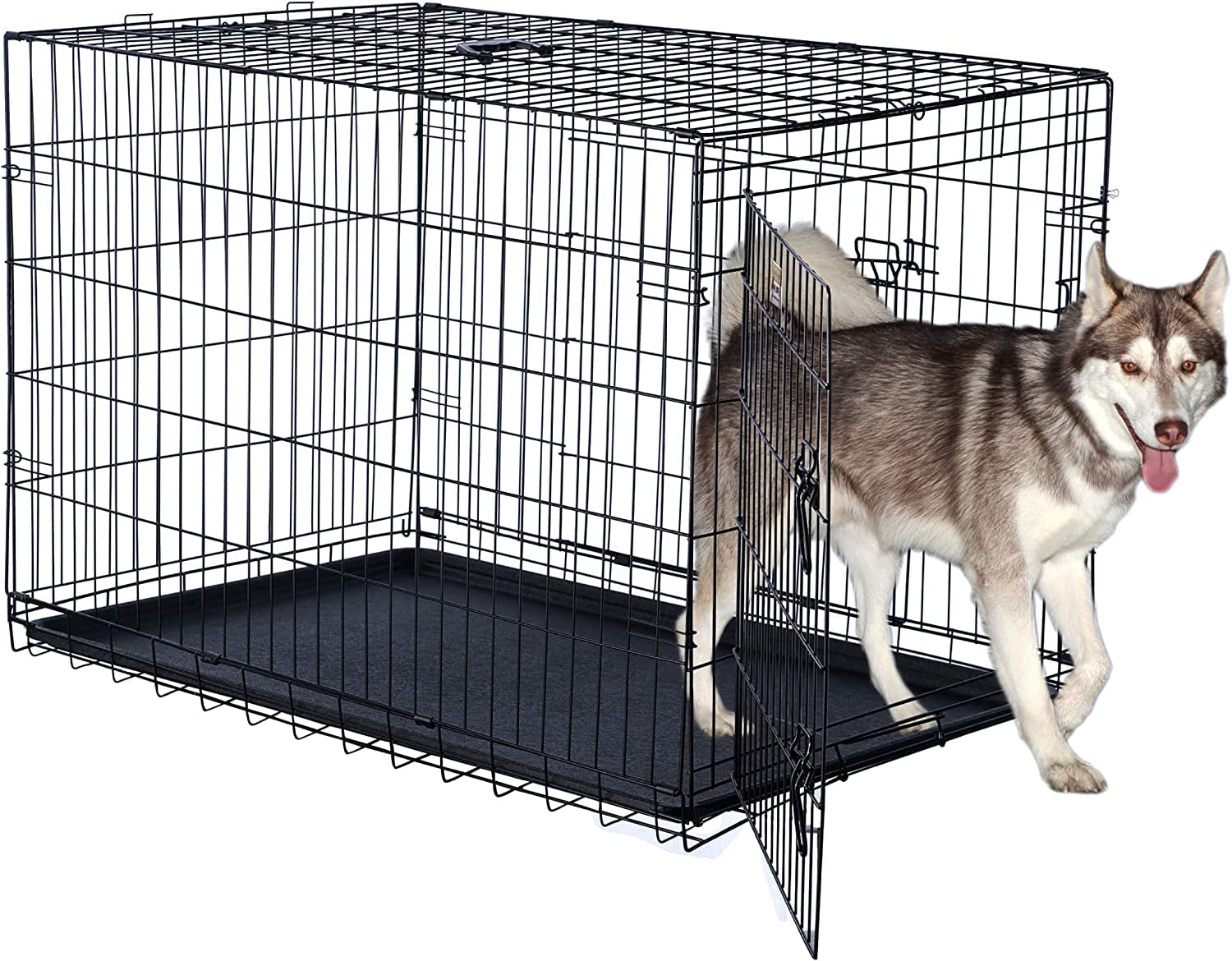 Dog Kennel 42Inch Dog Crate With Doors For Front And Side Access