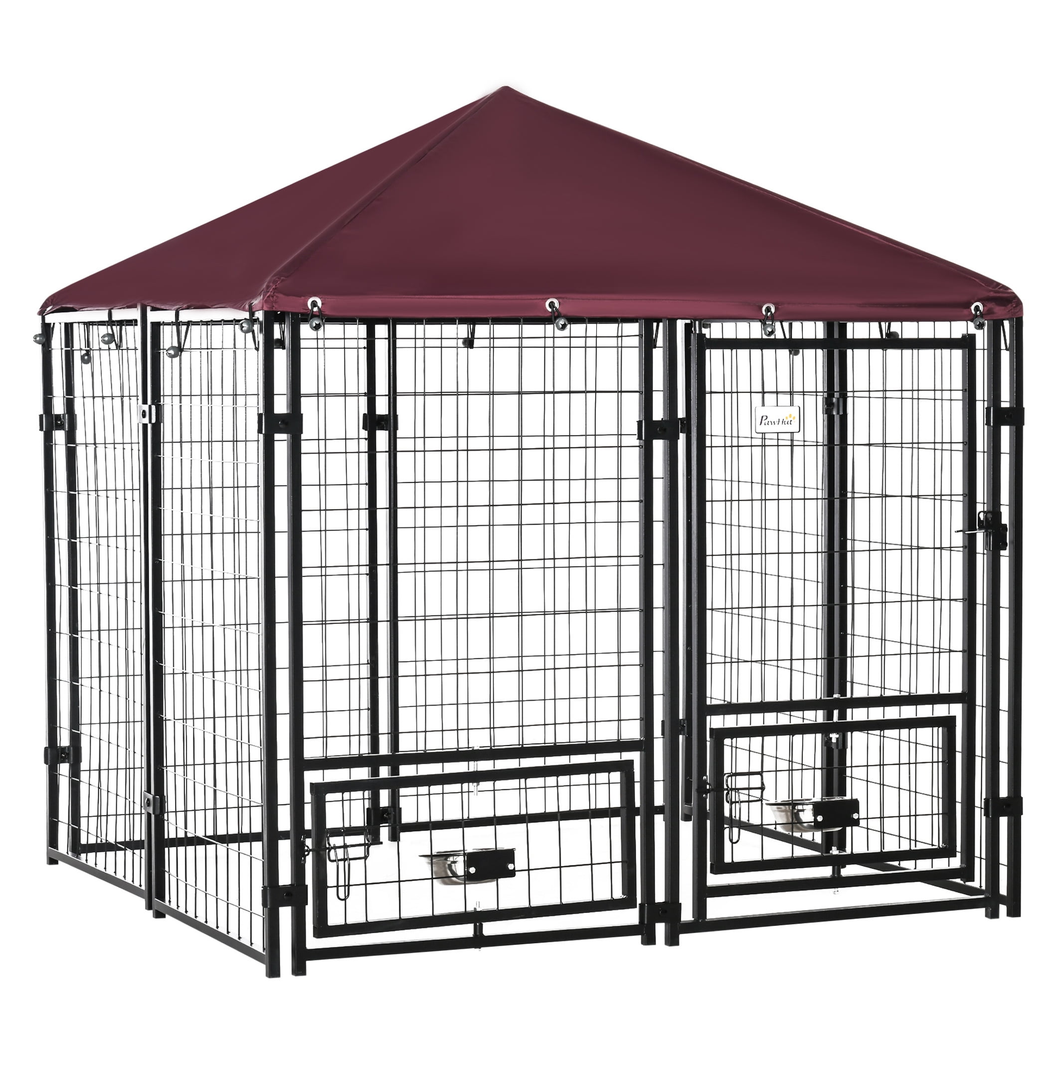 Dog Kennel 5x5x5ft Outdoor, Welded Wire Pet Playpen with Canopy