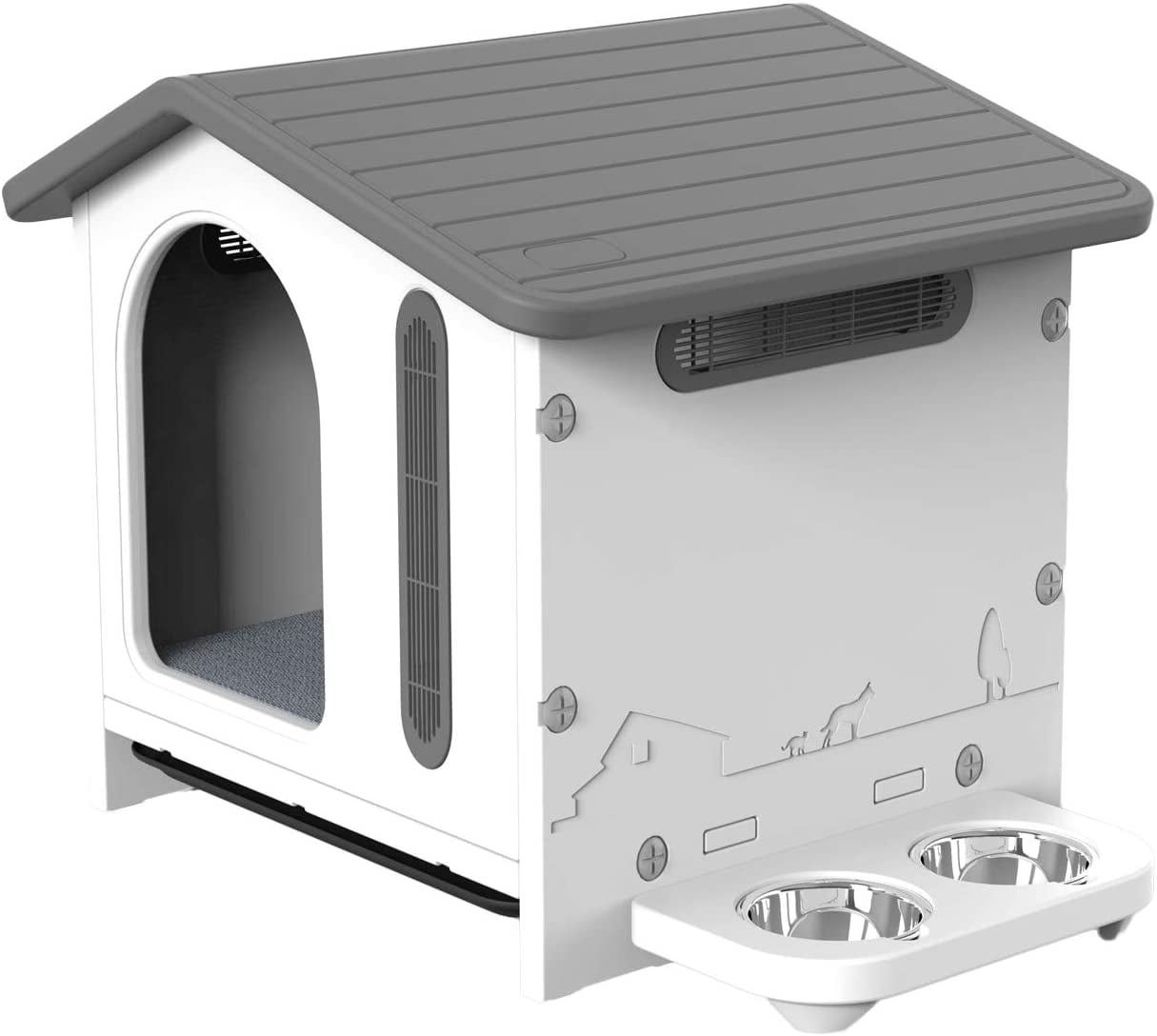 Dog Kennel, Waterproof Plastic Dog House for Small Pets, Durable Puppy