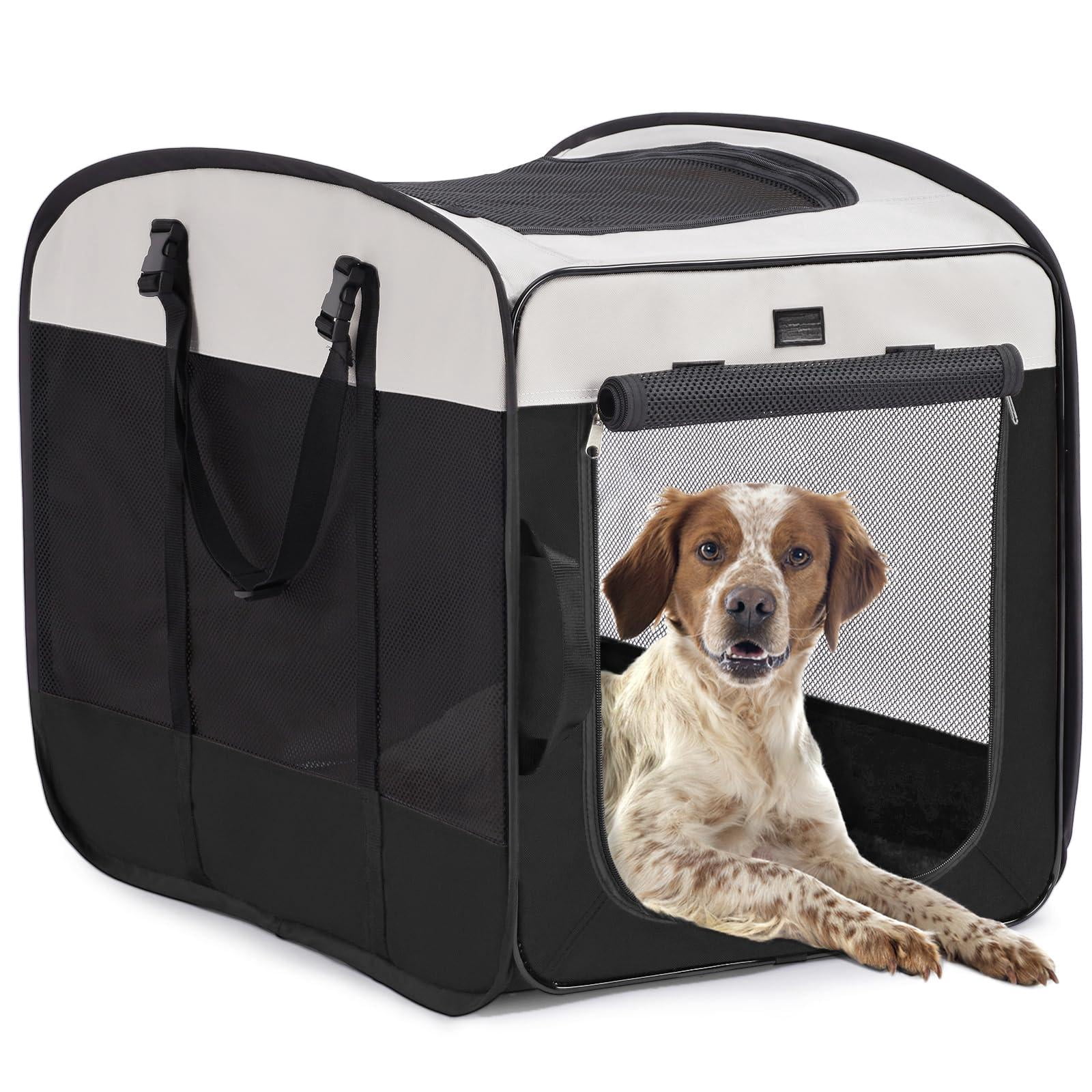 Dog Kennels And Crates For Medium Dogs  Portable Pop Up Indoor Pet Cage With Sturdy Wire Frame Collapsible Travel Crate Soft Sided Cat Bag Escape Proof (black 24.0" L X 16.0" W 19.0" H)