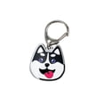 thumbnail image 1 of Dog Keychain, Puppy Keyring Keyfob Metal Pet ID Tags for Clothing Bag Adornment Accessory 20#-Black Husky, 1 of 6