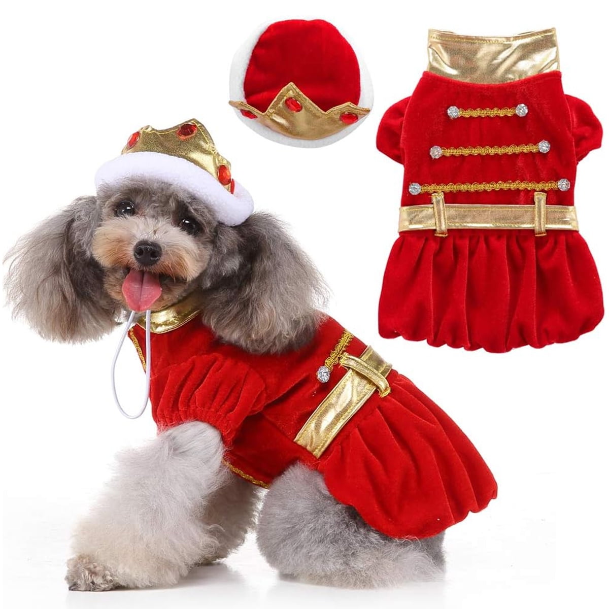 Dog King Costume Funny Pet Halloween Costumes for Dogs with King