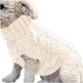 thumbnail image 1 of Dog Knitted Sweater Chunky Knit Turtleneck Pullover Pet Outfit Small Boy Girl Pets Winter Doggie Clothes, 1 of 7