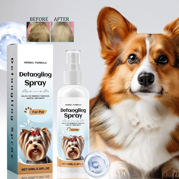 Dog Knot Removal Spray, 100ml Detangling and Conditioning Spray for Dogs, Removes Mats and Smooths Hair