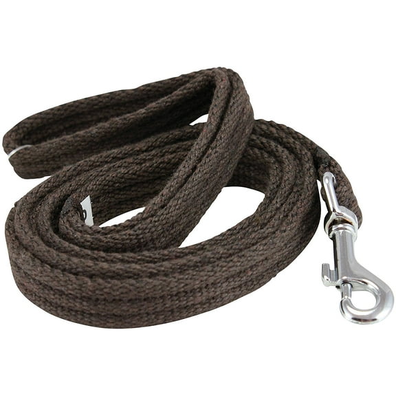 Dog Leash 4.5ft Long Organic Cotton Web Brown 4 Sizes (Small: 5/8" Wide)