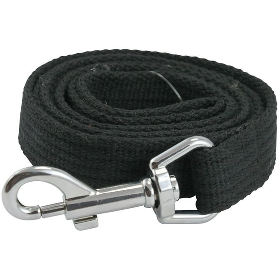 Dog Leash 4.5ft Long Organic Cotton Web for Training, Black 4 Sizes (Medium: 3/4" Wide)