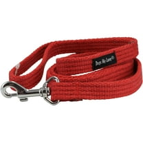 Dog Leash 4.5ft Long Organic Cotton Web for Training, Red 4 Sizes (Large: 1" Wide)