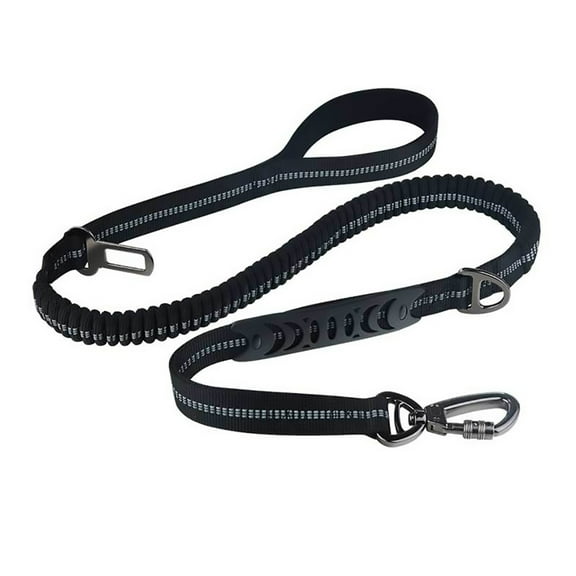 Dog Leash 4Ft - 6Ft Double Padded Handles Adjustable Retractable Leash Bungee with Car Seat Belt Buckle for Heavy Duty Dogs