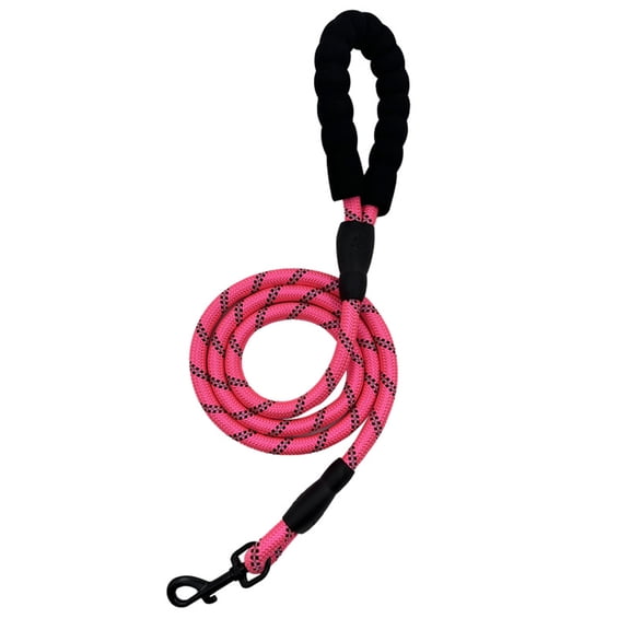 5 FT Comfortable Padded Handle Reflective Threads Dog Leash, Pink