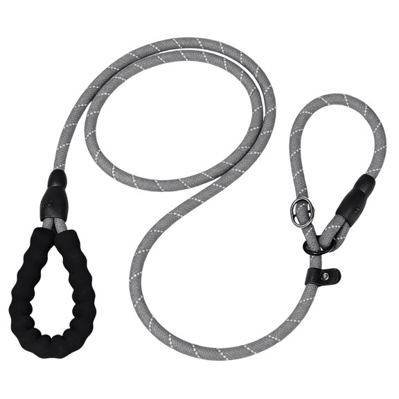 Dog Leash 55.12 Inch with Comfortable Padded Handle and Training Loop, Threading Leash for Medium Dogs, Durable Leash for Walking and Training