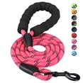 thumbnail image 1 of Dog Leash 6 FT with Comfortable Padded Handle, Highly Reflective Threads Leash for Medium Large Dogs, 1/2 inch Diameter,Pink, 1 of 5